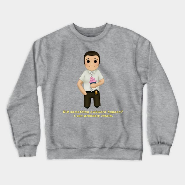 Charles Boyle Quote Chibi Crewneck Sweatshirt by Celestabellearts